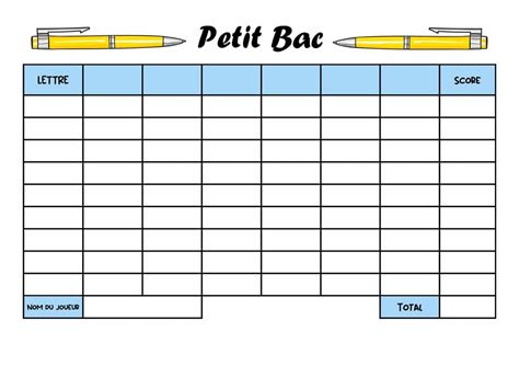 générateur lettre petit bac|Grille Petit Bac à imprimer gratuite .